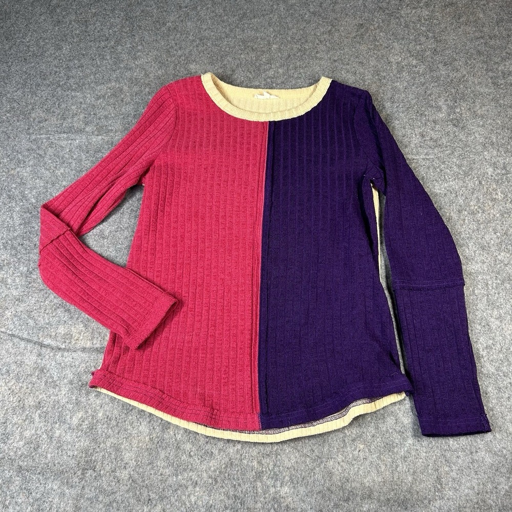 Easel Anthropologie Shirt Womens Small Colorblock Rib Knit Tee Relaxed Casual